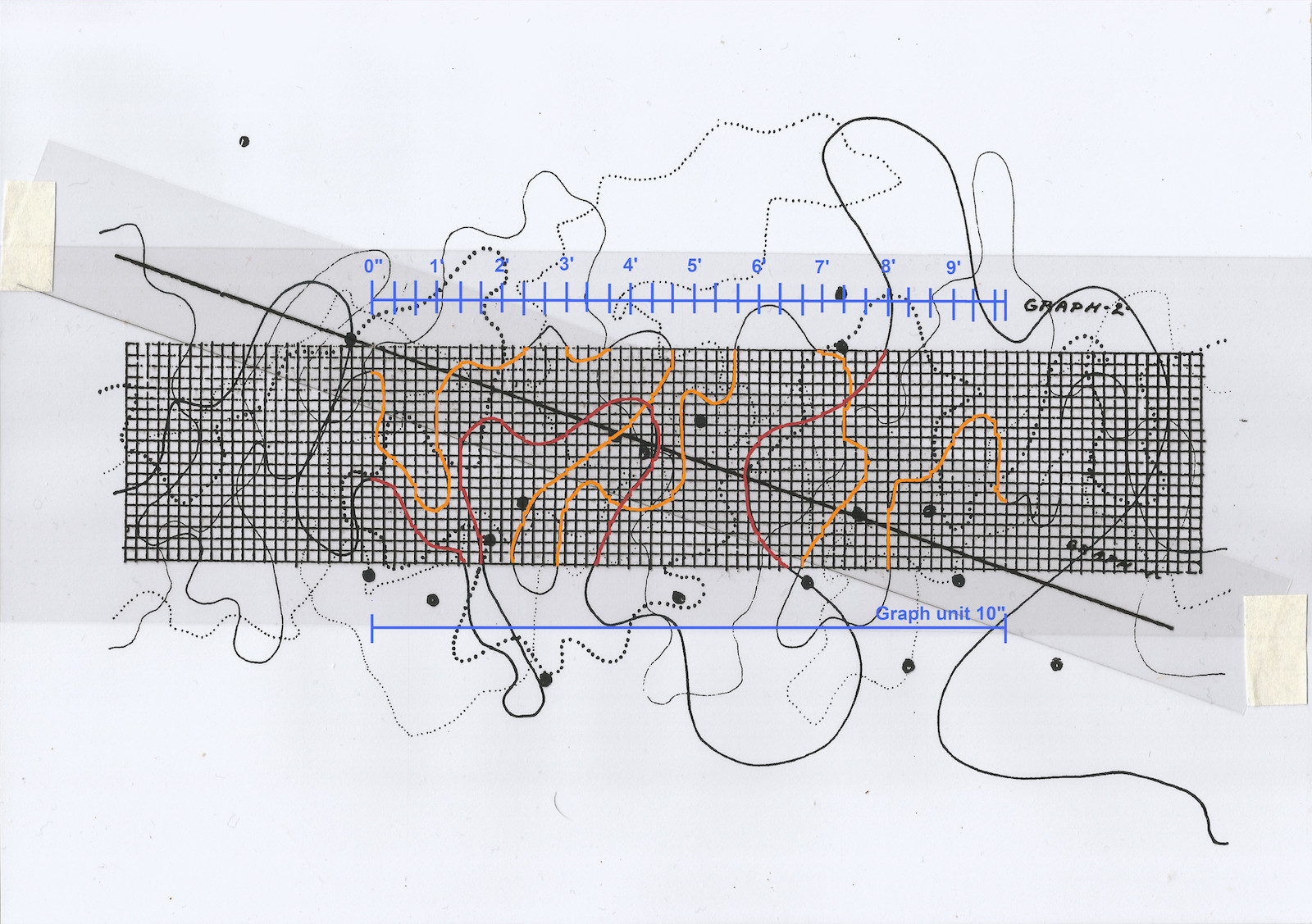 example of Fontana Mix score by Jhon Cage